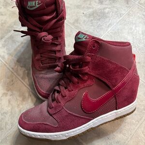 Maroon Nike Dunk Wedges size 6.5